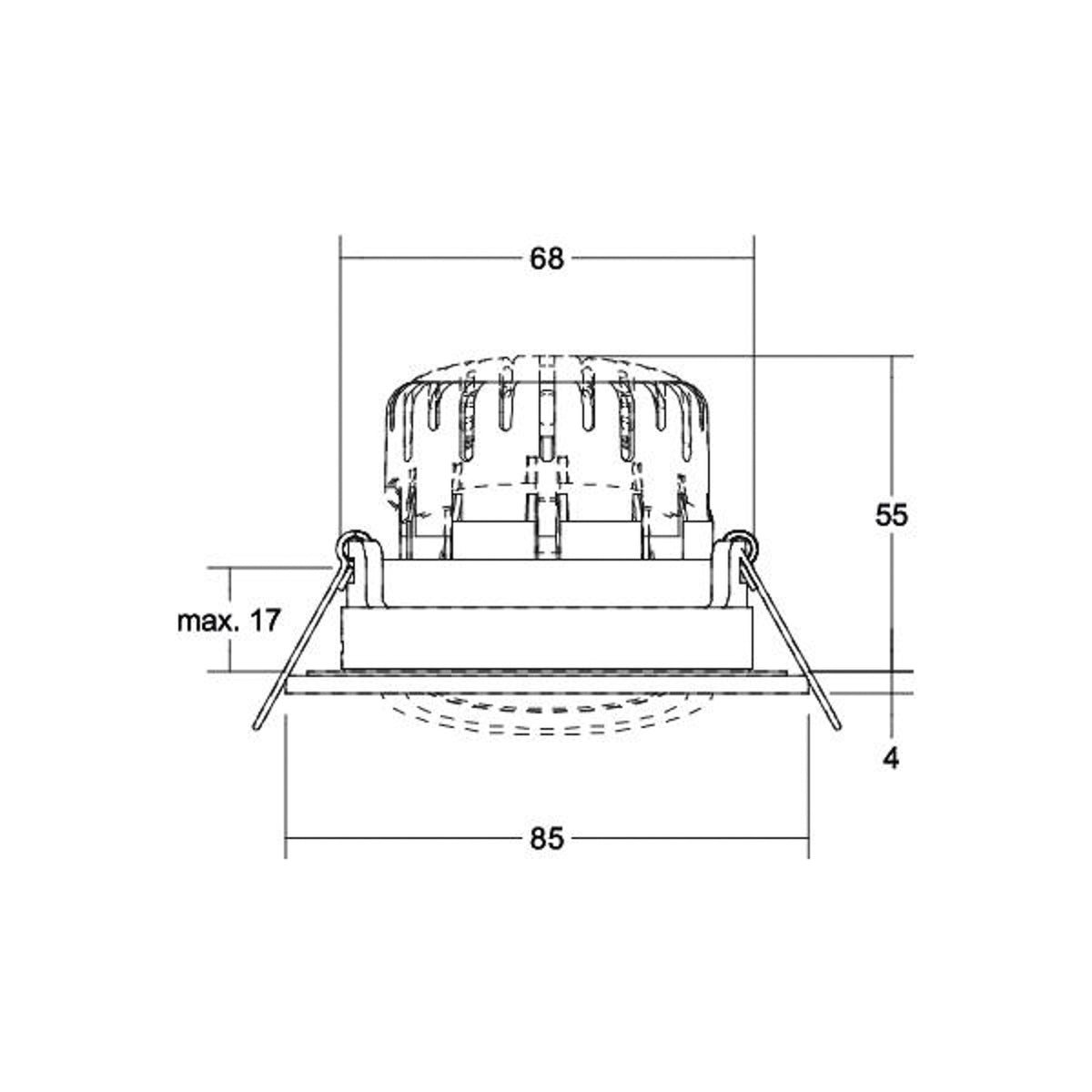 LED innbyggingsspot BB23 svingbar hvit IP65 7W 3000K montert i tak