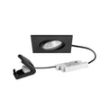 LED innbyggingsspot BB25 svingbar dimbar svart matt IP65 7W forfra