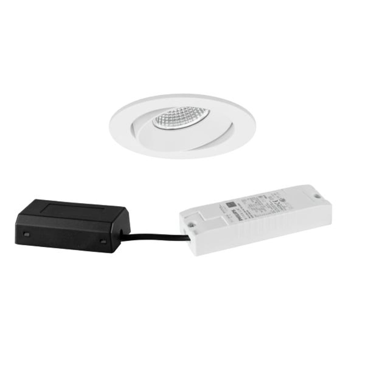 LED innbyggingsspot BB35 DALI dimbar hvit 7W 3000K forfra