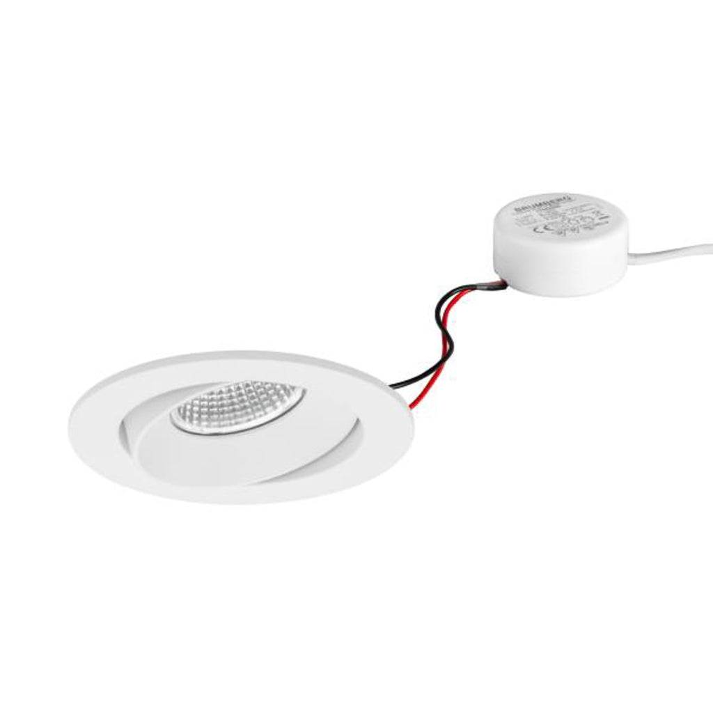 LED innbyggingsspot BB35 dimbar hvit Ø8,2 cm 7W 3000K forfra