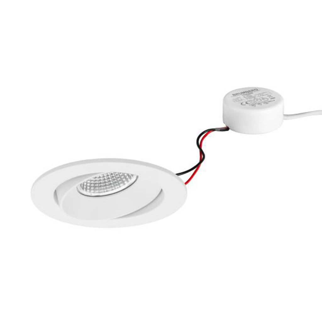 LED innbyggingsspot BB35 dimbar hvit Ø8,2 cm 7W 3000K forfra