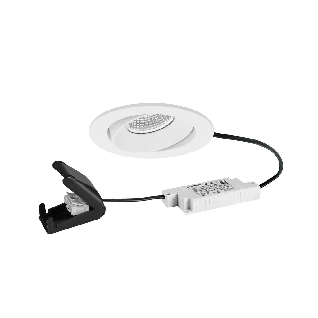 LED innbyggingsspot BB35 dimbar strukturhvit Ø8,2 cm 7W forfra