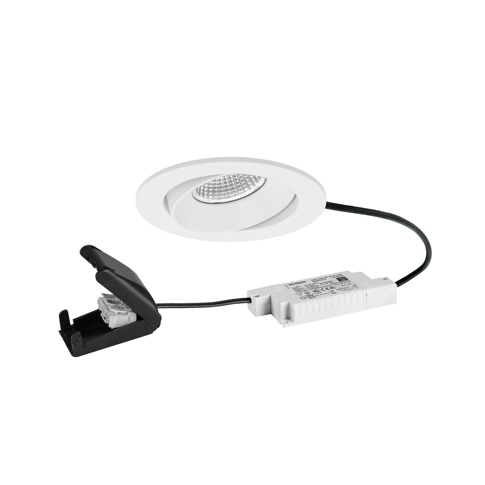 LED innbyggingsspot BB35 dimbar strukturhvit Ø8,2 cm 7W forfra