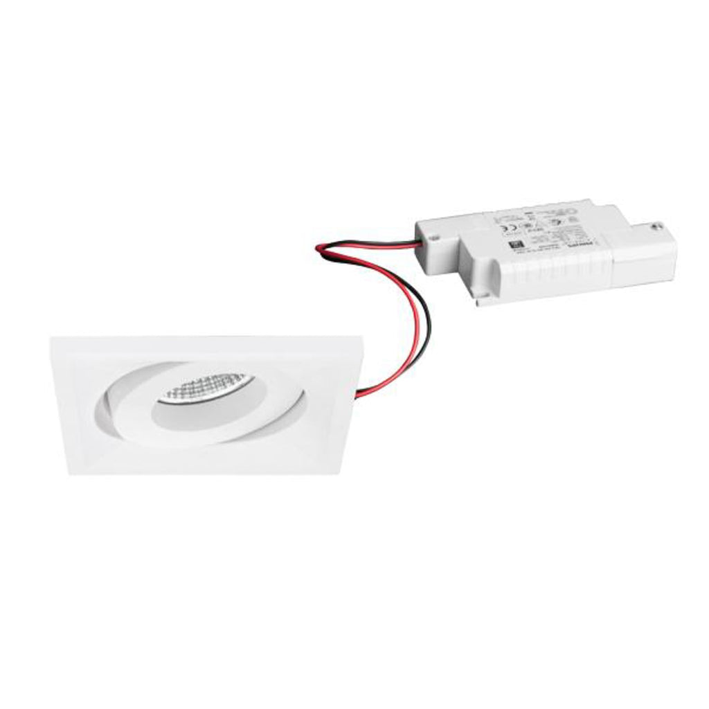 LED innbyggingsspot BB36 kvadratisk dimbar 7W hvit forfra