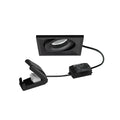 LED innbyggingsspot BB37 kvadratisk svart 7W 3000K forfra