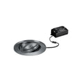 LED innbyggingsspot Berrie-R svingbar nikkel Ø8,3 cm front