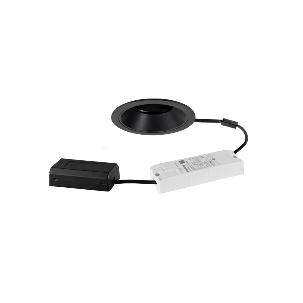 LED innbyggingsspot Binato DALI dim-to-warm svart 6W forfra