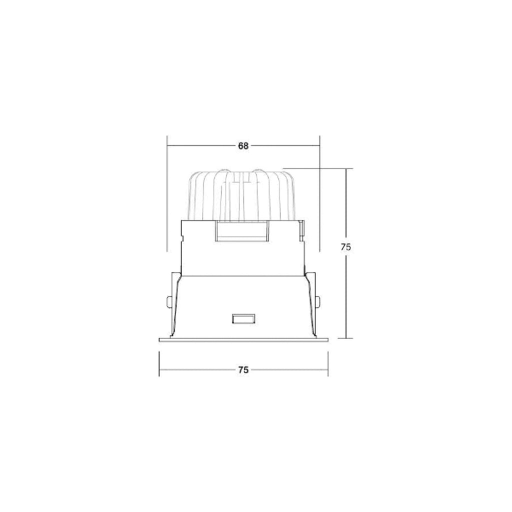 LED innbyggingsspot Binato DALI dim-to-warm svart 6W detalj