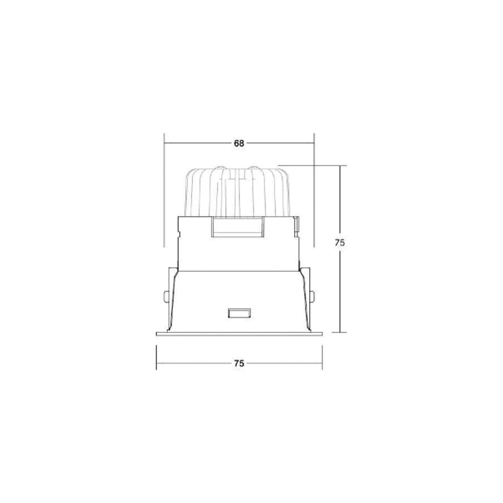 LED innbyggingsspot Binato DALI dim-to-warm svart 6W detalj