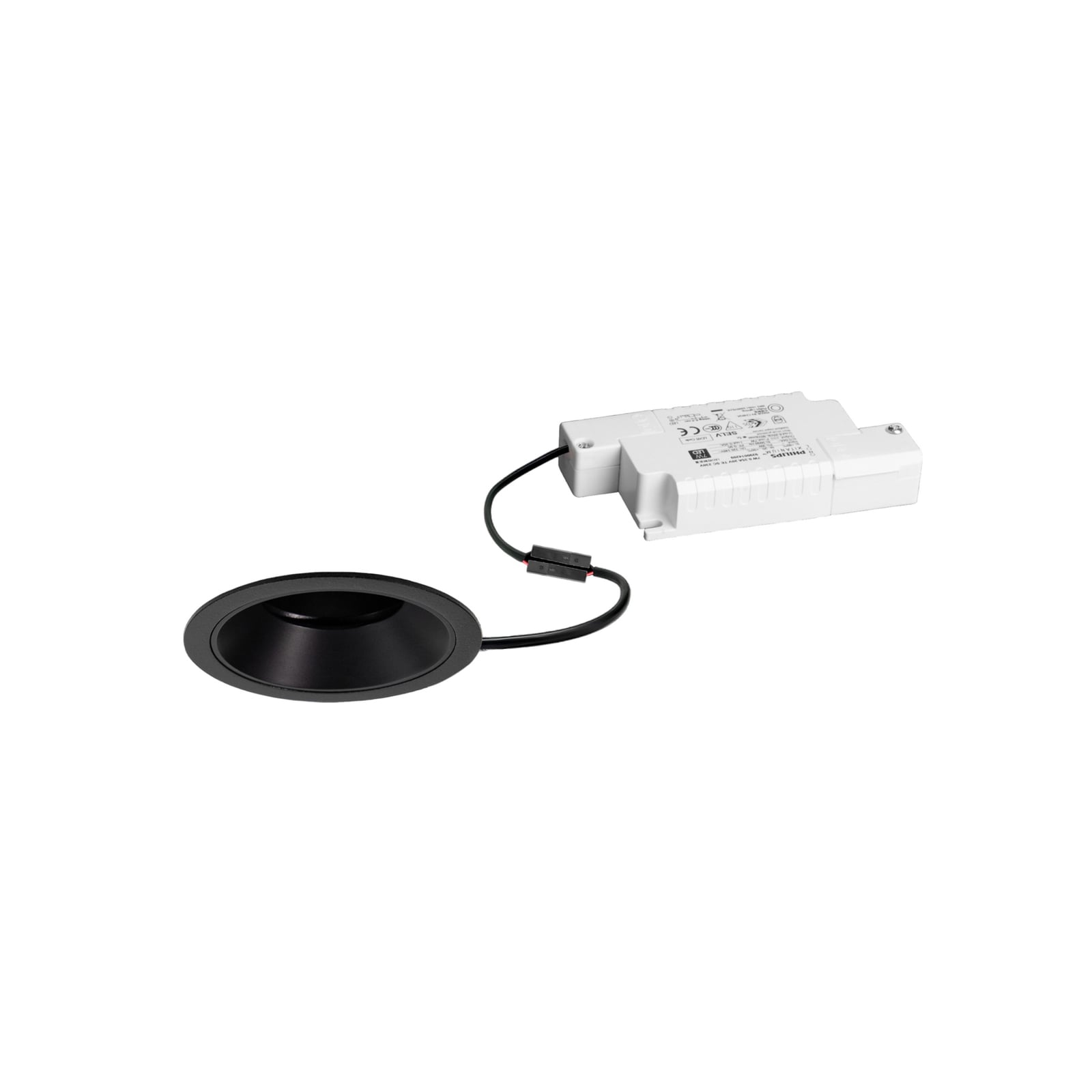 LED innbyggingsspot Binato dimbar svart matt 6W 3000K forfra