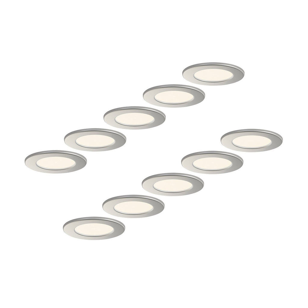 LED innbyggingsspot Cadance 10-pack sølv dimbar forfra
