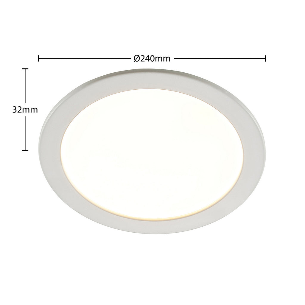 Montert LED innbyggingsspot Cadance hvit dimbar CCT IP44 Ø24 cm i tak