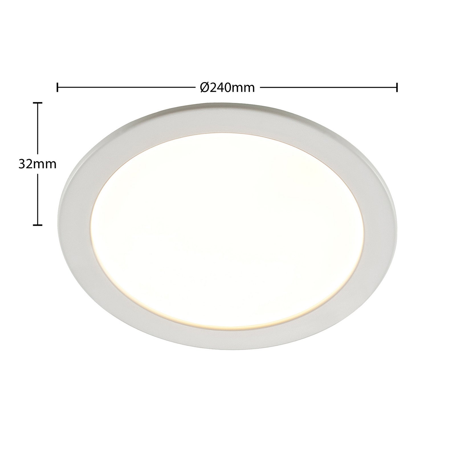 Montert LED innbyggingsspot Cadance hvit dimbar CCT IP44 Ø24 cm i tak