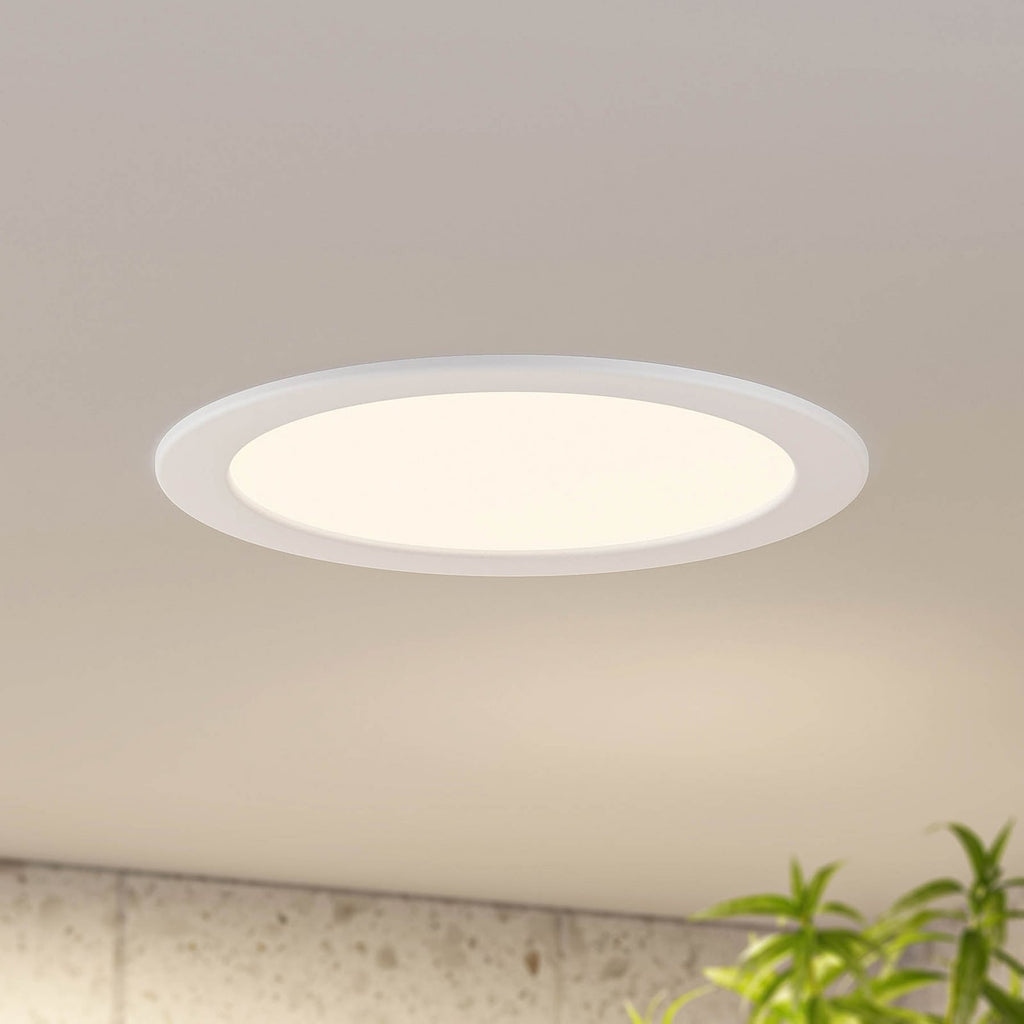 LED innbyggingsspot Cadance hvit dimbar CCT Ø24 cm IP44 forfra