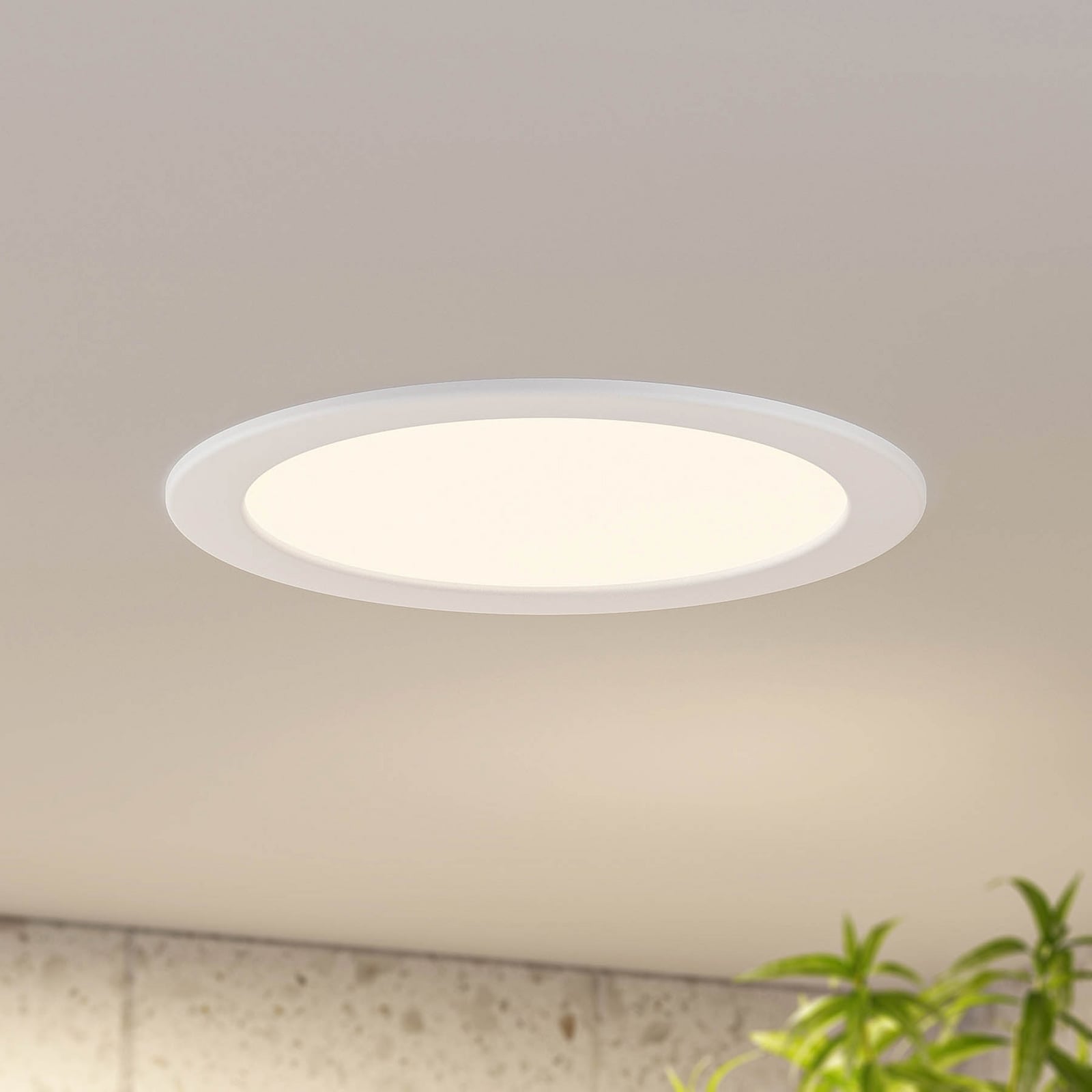 LED innbyggingsspot Cadance hvit dimbar CCT Ø24 cm IP44 forfra