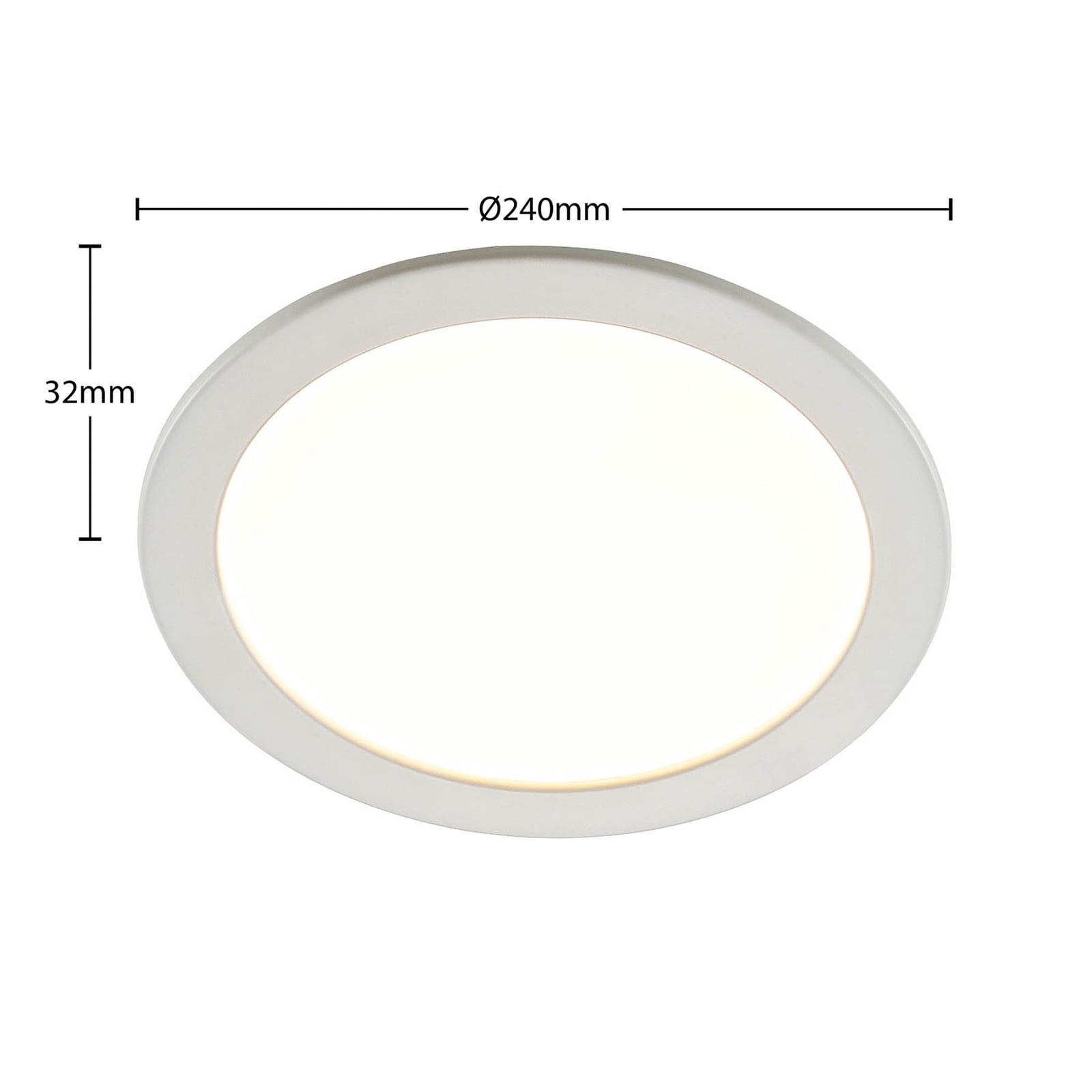 Montert LED innbyggingsspot Cadance hvit dimbar CCT Ø24 cm IP44 i tak