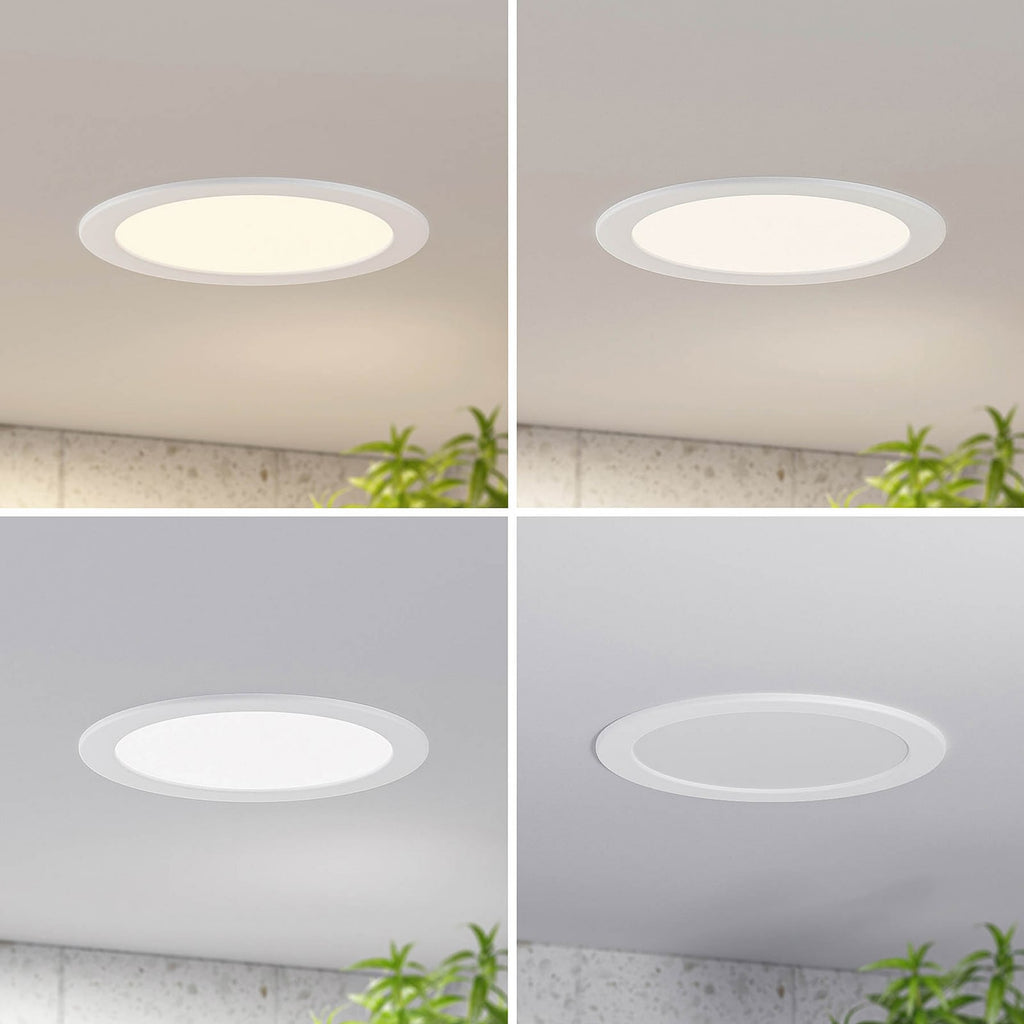 LED innbyggingsspot Cadance hvit dimbar CCT Ø24 cm IP44 sideprofil