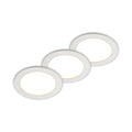 LED innbyggingsspot Cadance hvit Ø17 cm CCT IP44 3-pack forfra