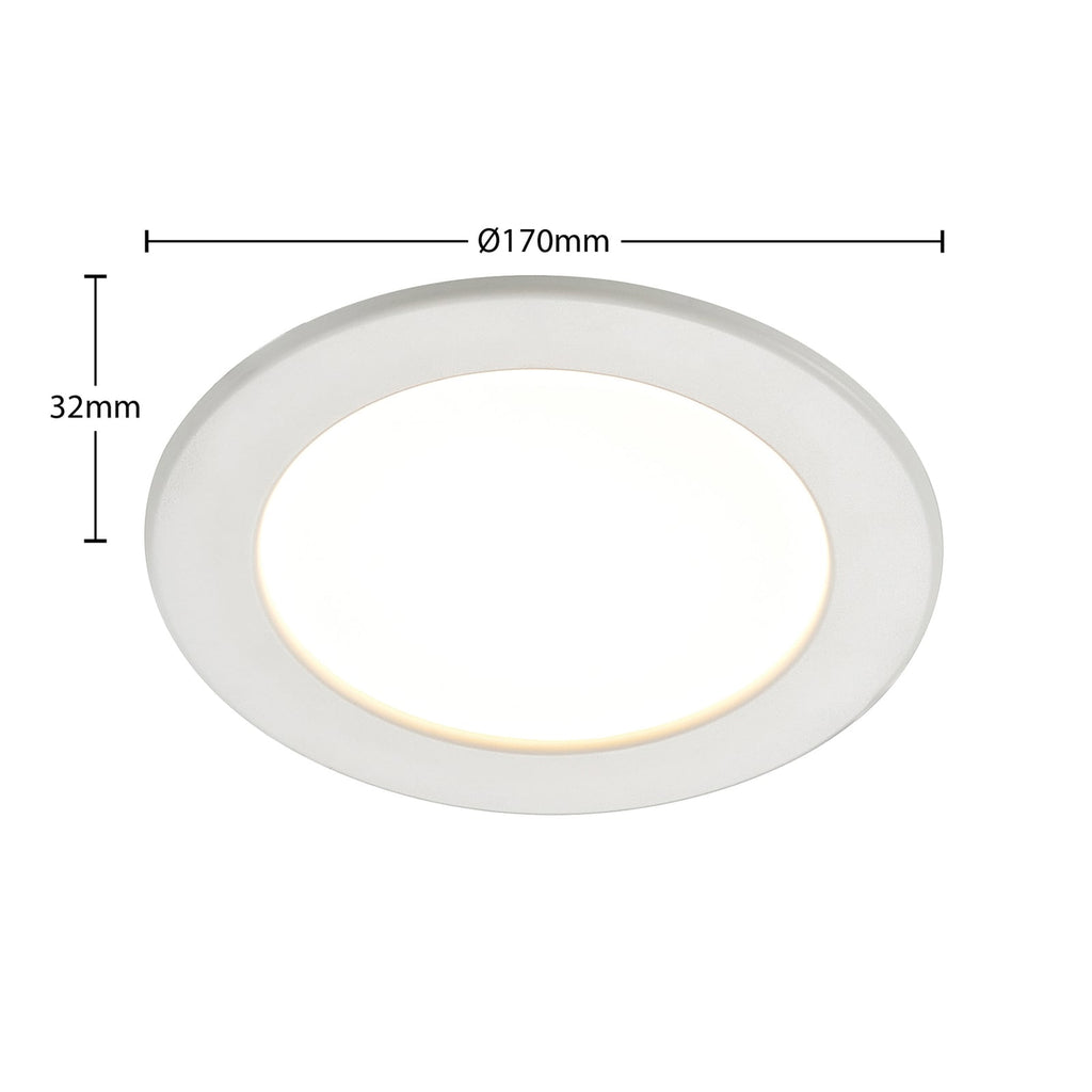 LED innbyggingsspot Cadance hvit Ø17 cm CCT IP44 montert i tak