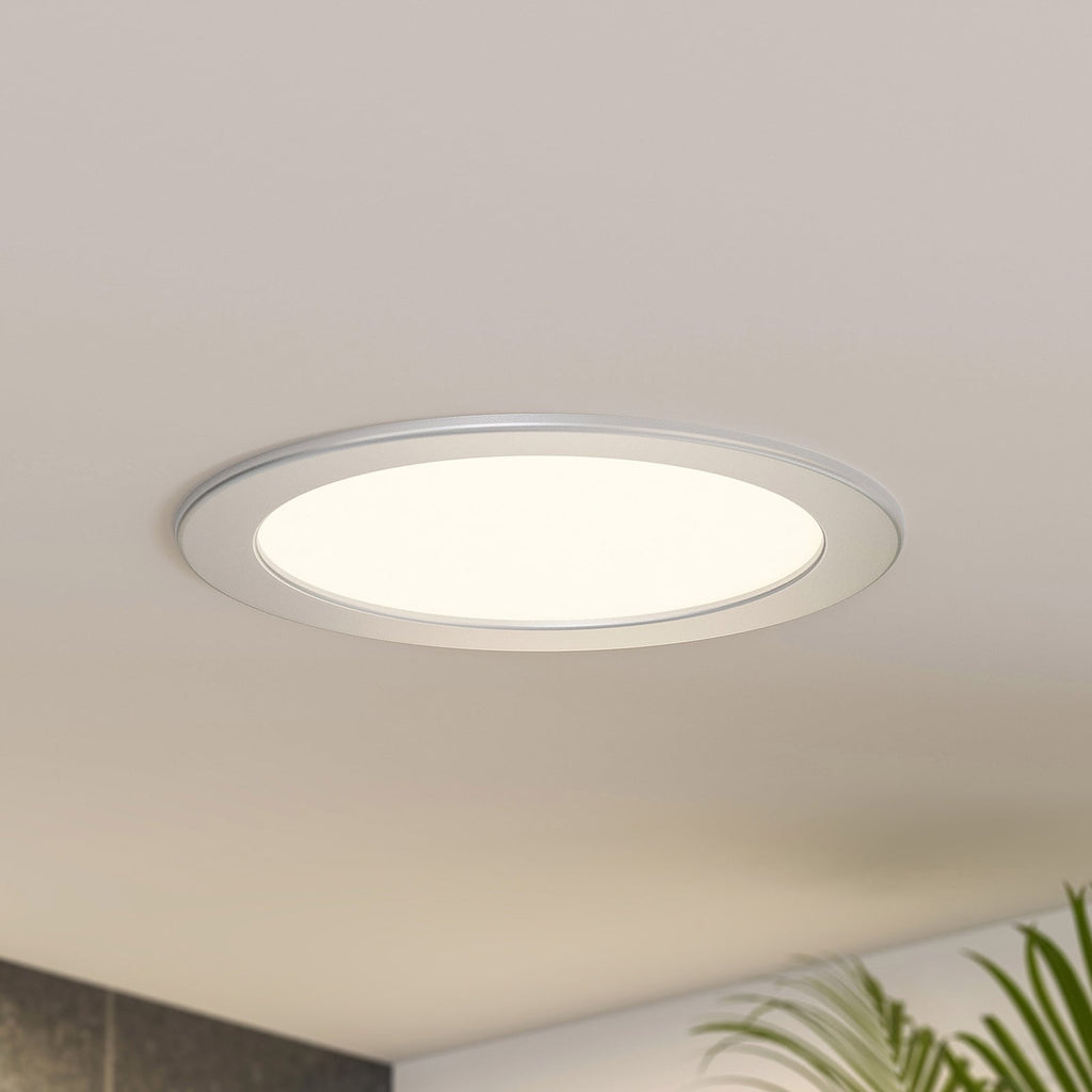 LED innbyggingsspot Cadance rund sølv Ø22 cm 18W CCT dimbar IP44 forfra