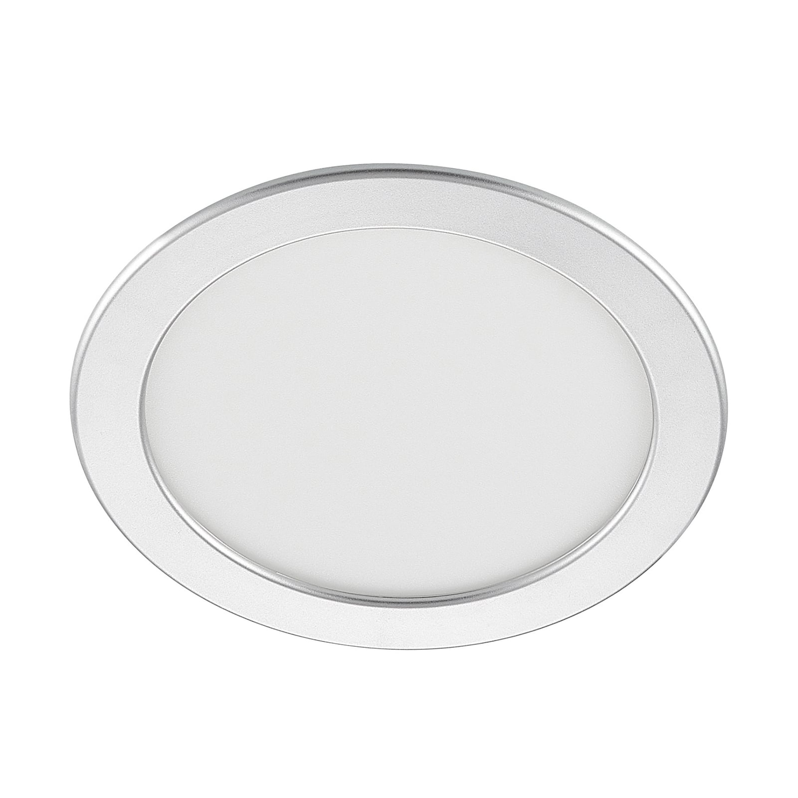 Montert LED innbyggingsspot Cadance rund sølv Ø22 cm 18W CCT dimbar IP44 i tak