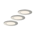 LED innbyggingsspot Cadance sølv 3-sett dimbar CCT IP44 forfra