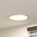 LED innbyggingsspot Cadance sølv rund dimbar CCT Ø24 cm IP44 forfra