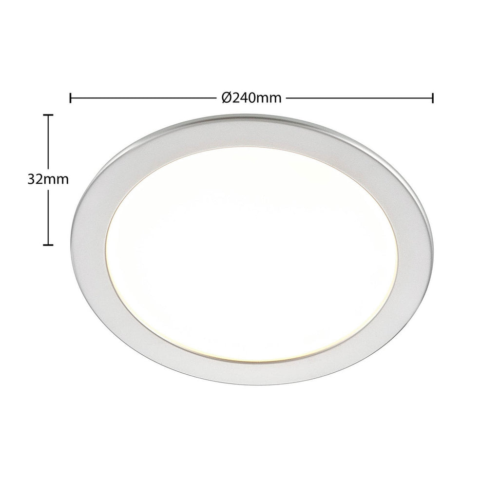 LED innbyggingsspot Cadance sølv rund dimbar CCT Ø24 cm IP44 nærbilde