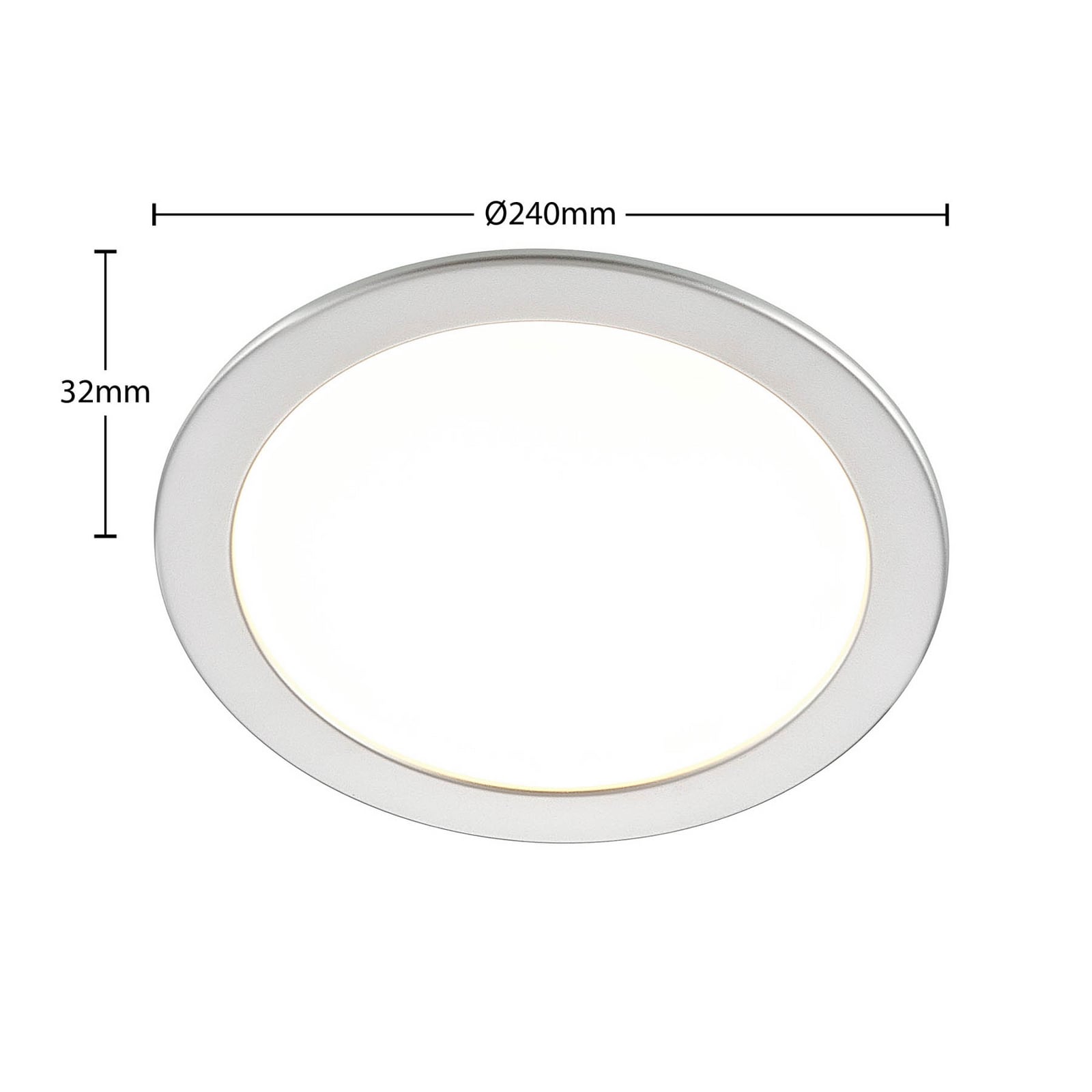LED innbyggingsspot Cadance sølv rund dimbar CCT Ø24 cm IP44 nærbilde