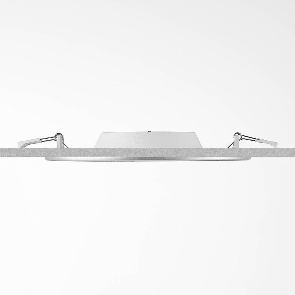 LED innbyggingsspot Cadance sølv rund dimbar CCT Ø24 cm IP44 installasjon