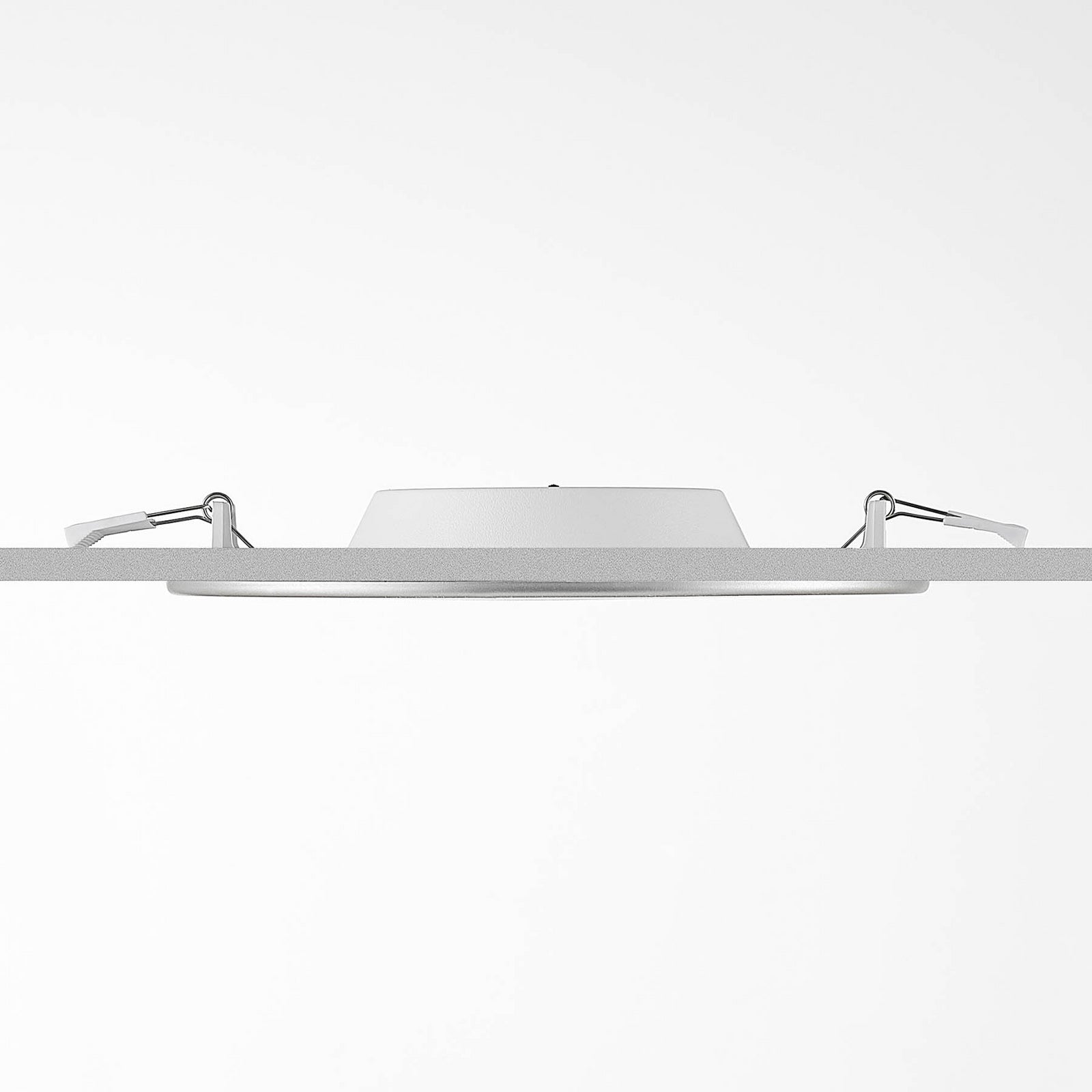 LED innbyggingsspot Cadance sølv rund dimbar CCT Ø24 cm IP44 installasjon