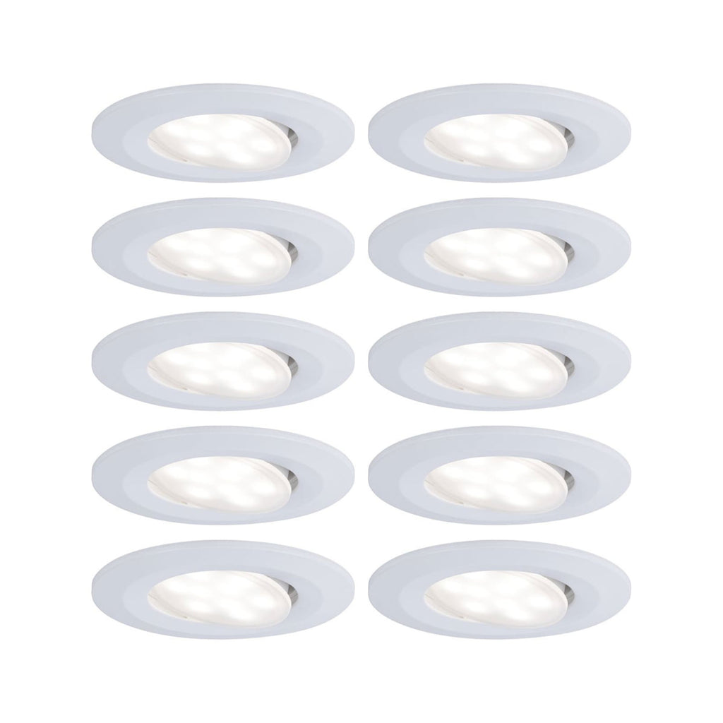 LED innbyggingsspot Calla 10-pack hvit forfra