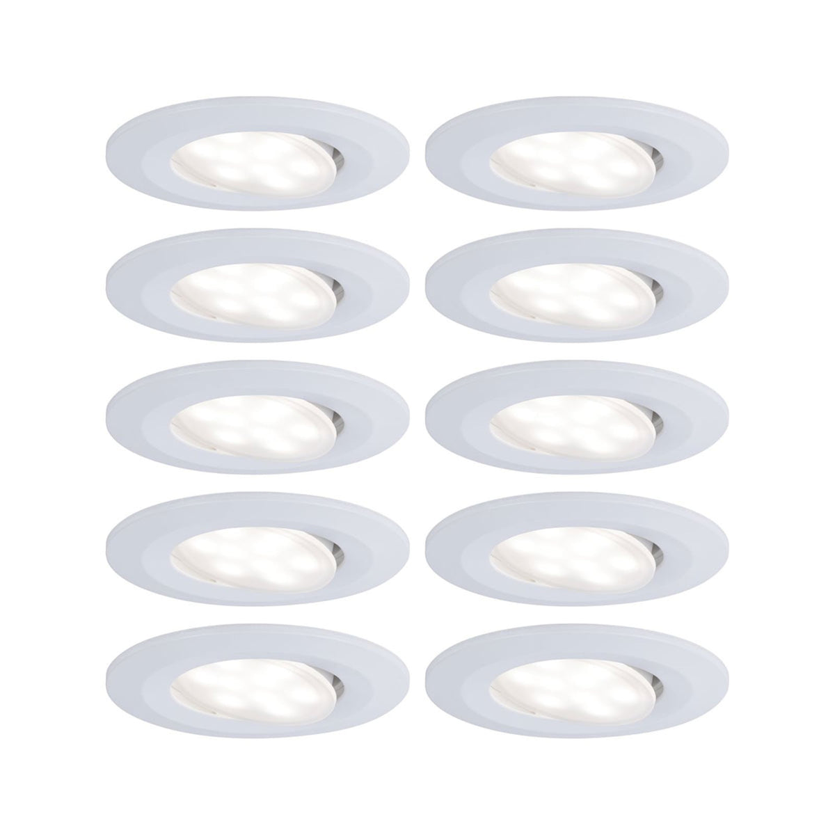 LED innbyggingsspot Calla dimbar 10-pack hvit Ø9 cm IP65 forfra