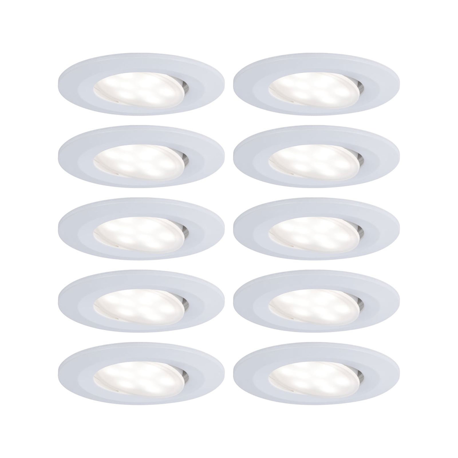 LED innbyggingsspot Calla dimbar 10-pack hvit Ø9 cm IP65 forfra