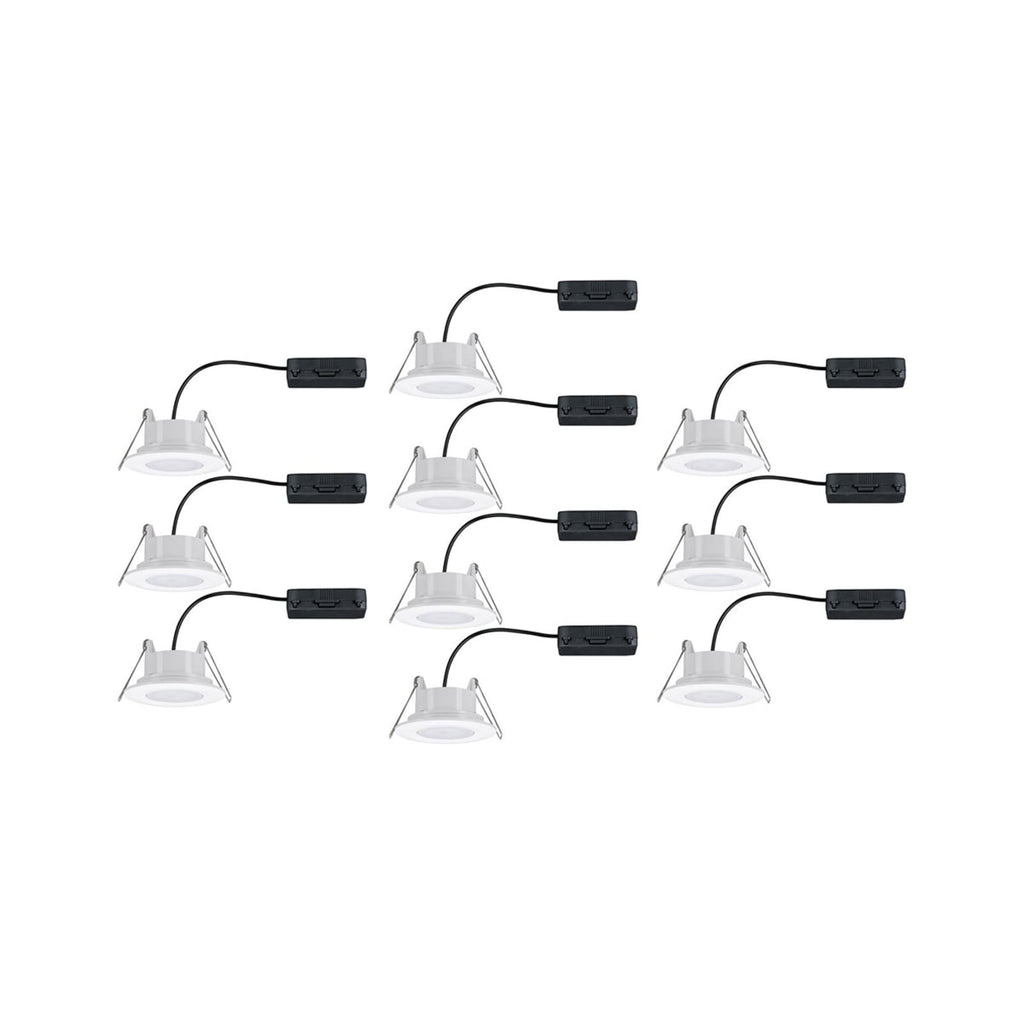 Montert LED innbyggingsspot Calla 10-pack hvit i tak