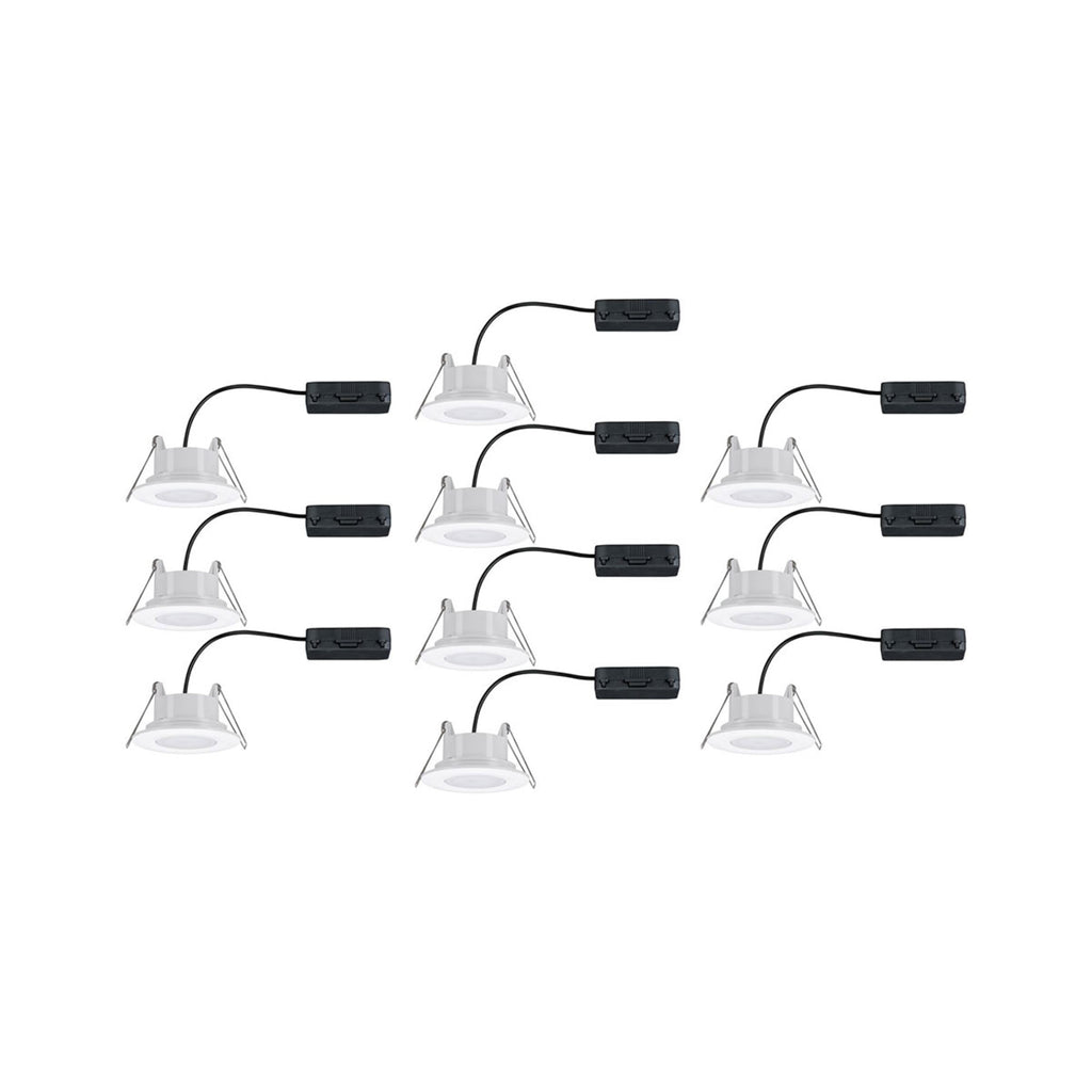 Montert LED innbyggingsspot Calla dimbar 10-pack hvit Ø9 cm IP65