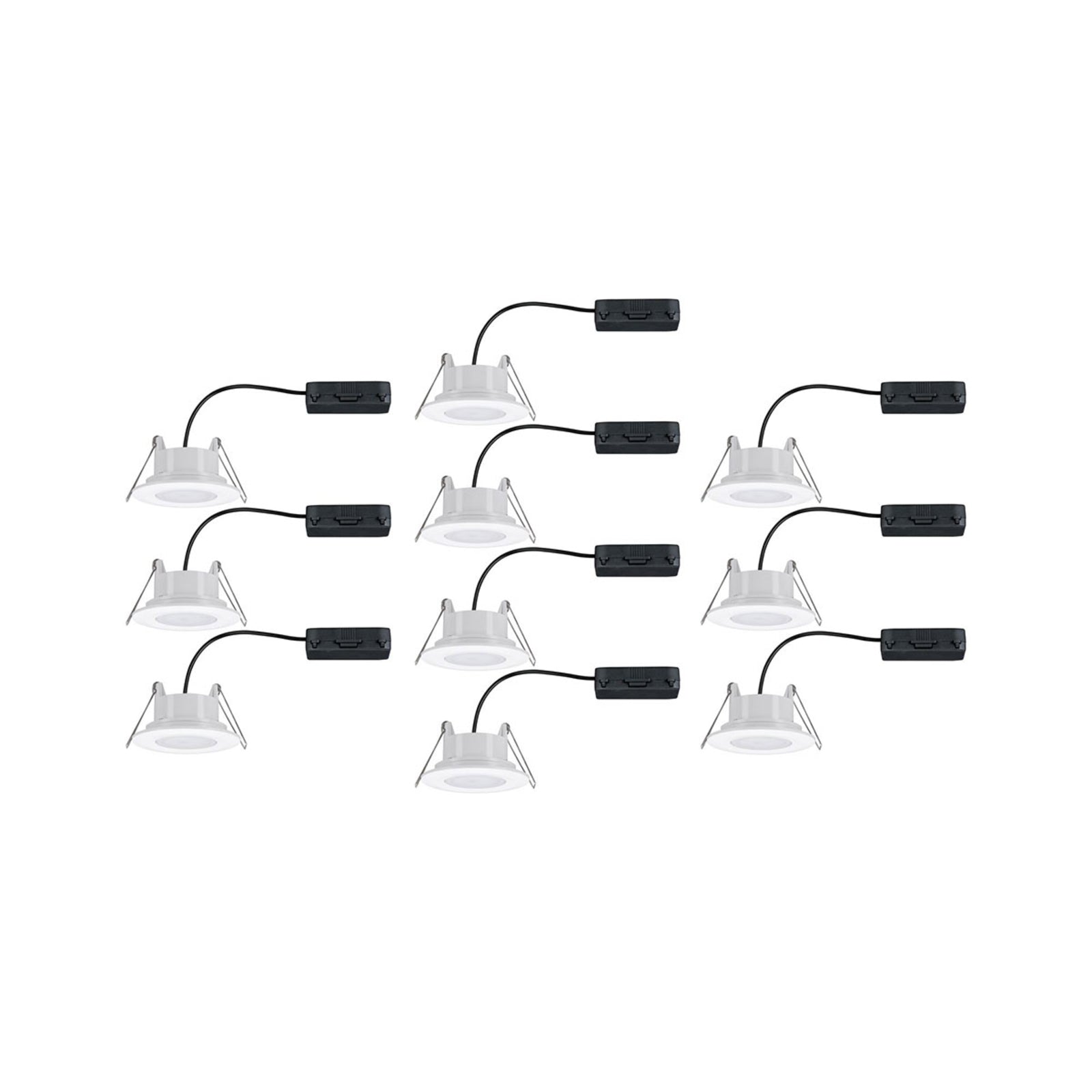 Montert LED innbyggingsspot Calla dimbar 10-pack hvit Ø9 cm IP65