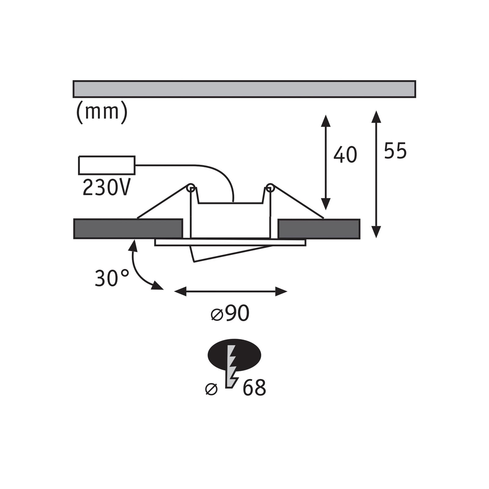 LED innbyggingsspot Calla 10-pk svart svingbar 4000K IP65 montert i tak