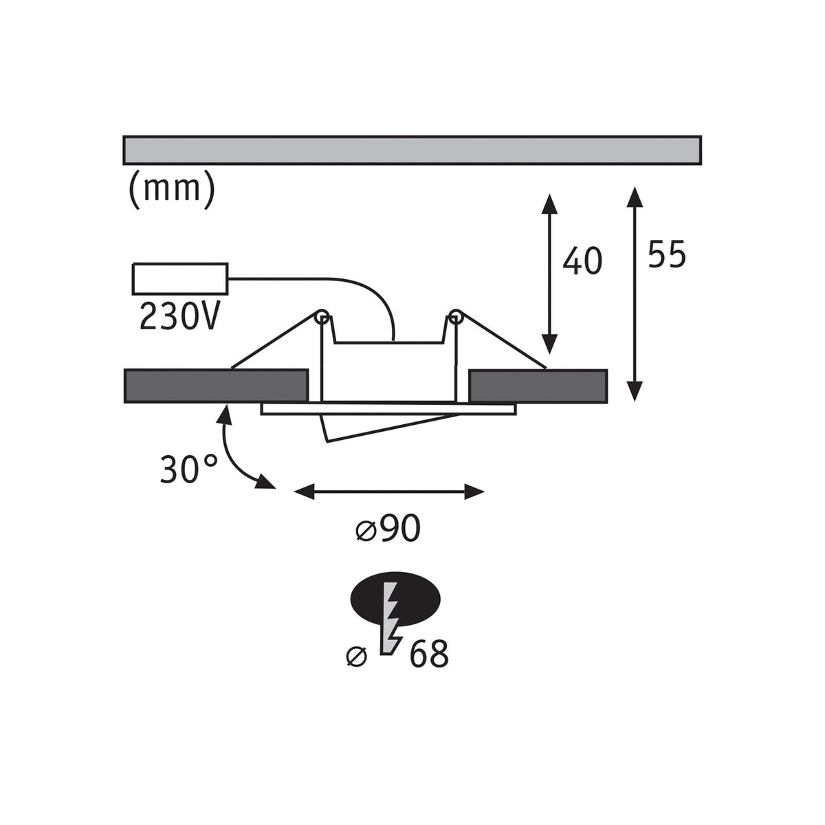 LED innbyggingsspot Calla 10-pk svart svingbar 4000K IP65 montert i tak