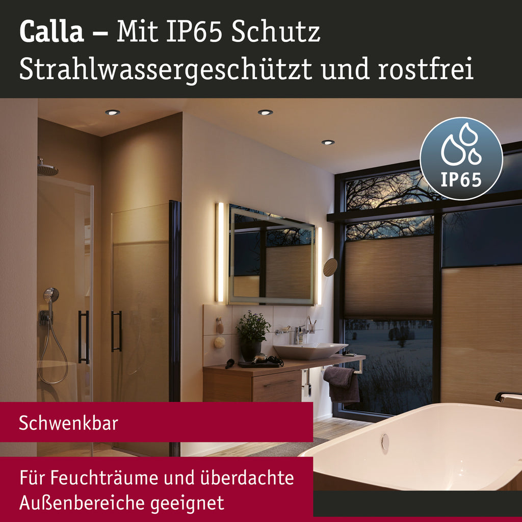 LED innbyggingsspot Calla 10-pk svart svingbar 4000K IP65 sett med 10 lamper