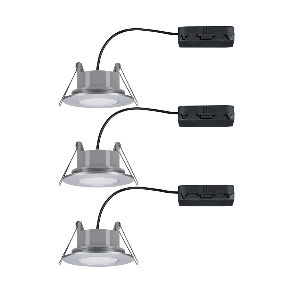 LED innbyggingsspot Calla 3-pk svingbar krom IP65 CCT nærbilde av lyskilde