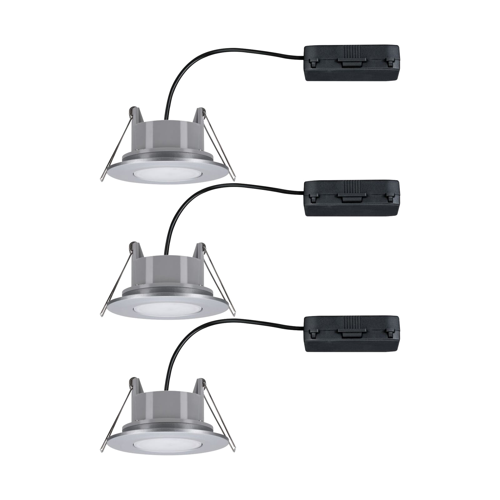 LED innbyggingsspot Calla 3-pk svingbar krom IP65 CCT nærbilde av lyskilde