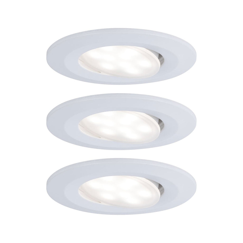 LED innbyggingsspot Calla svingbar 3-pack hvit IP65 Ø9 cm forfra