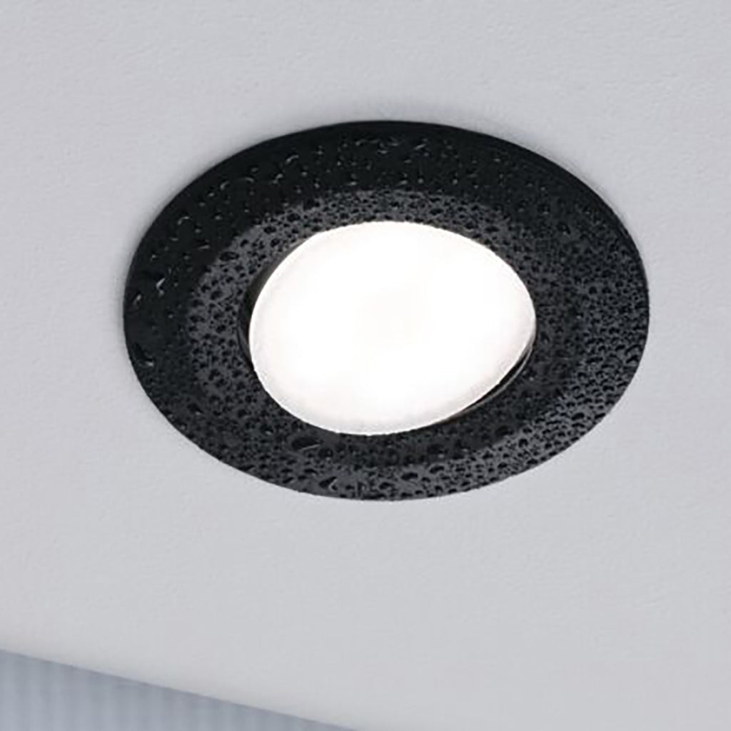 Nærbilde av LED innbyggingsspot Calla svingbar CCT IP65 3-pack svart