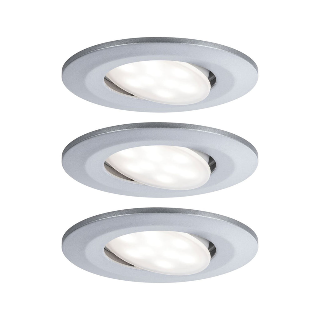 LED innbyggingsspot Calla svingbar dimbar 3-pk forfra krom