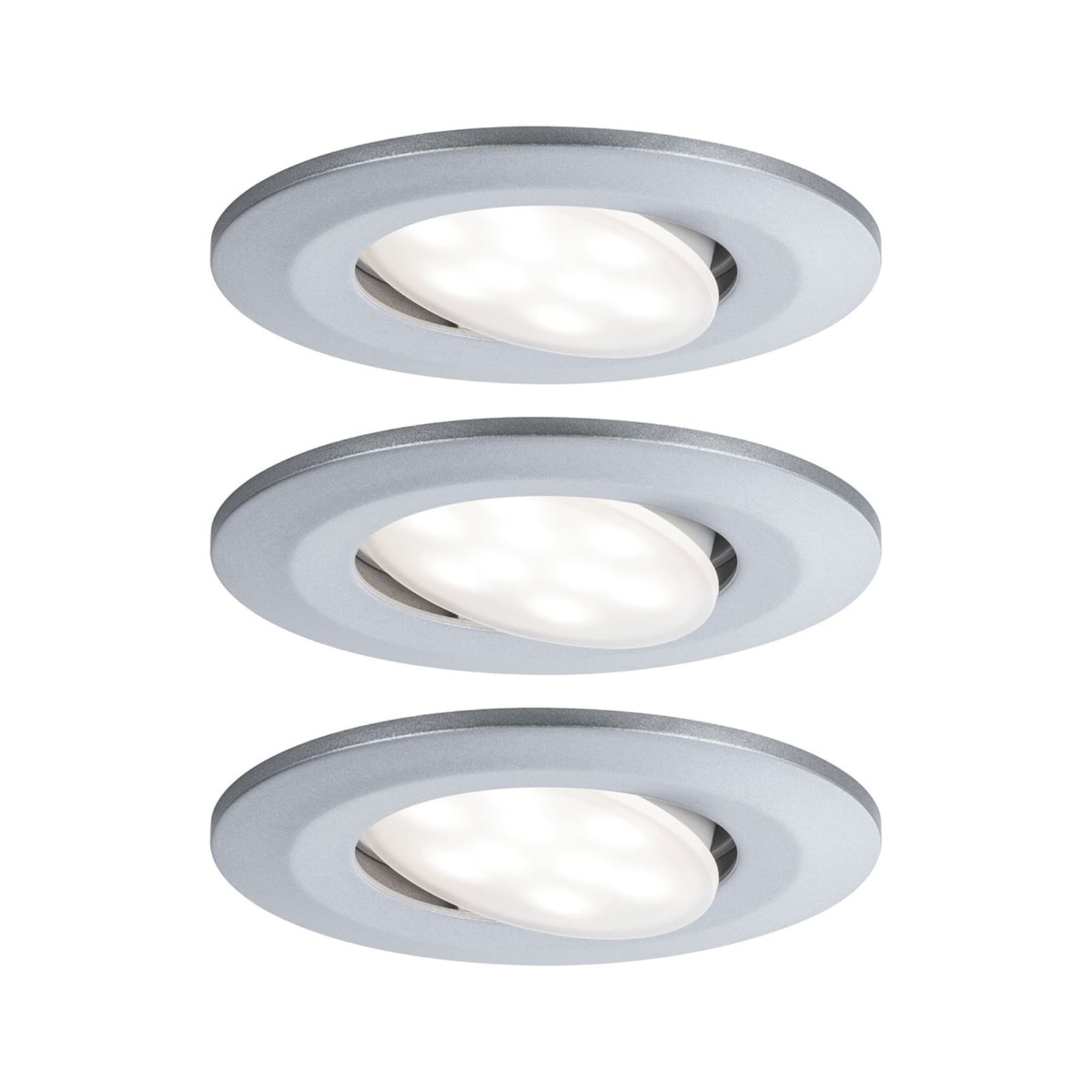LED innbyggingsspot Calla svingbar dimbar 3-pk forfra krom