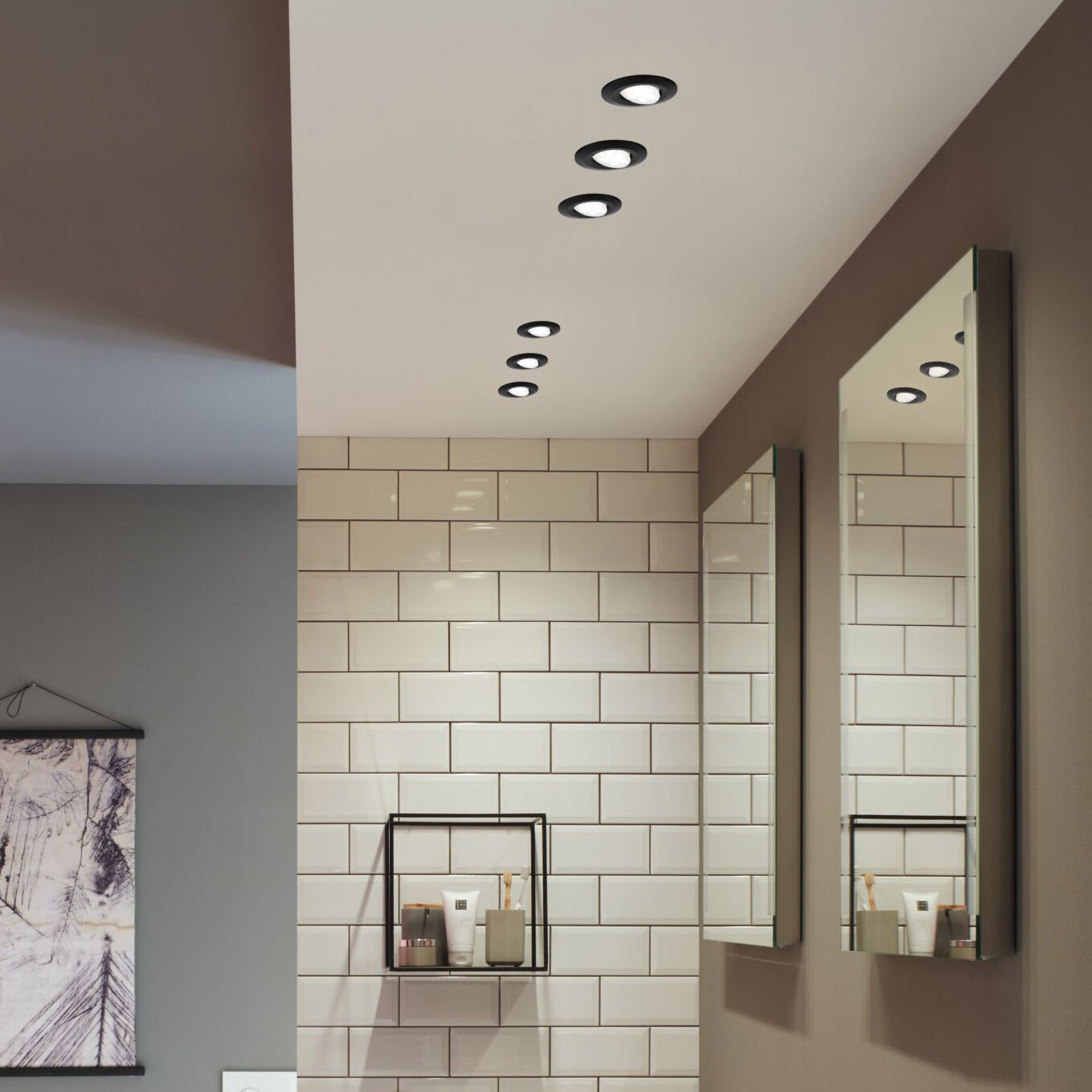 LED innbyggingsspot Calla svingbar svart IP65 3-pk nærbilde