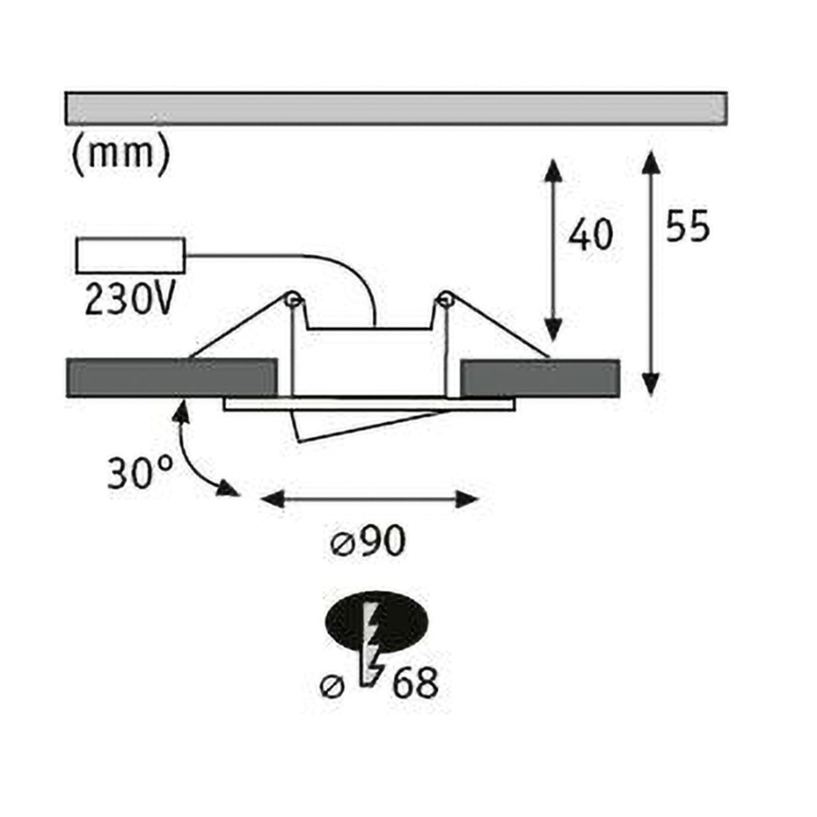 LED innbyggingsspot Calla svingbar svart IP65 3-pk side