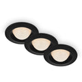 LED innbyggingsspot Carro 3-sett svart Ø9,5 cm IP44 forfra