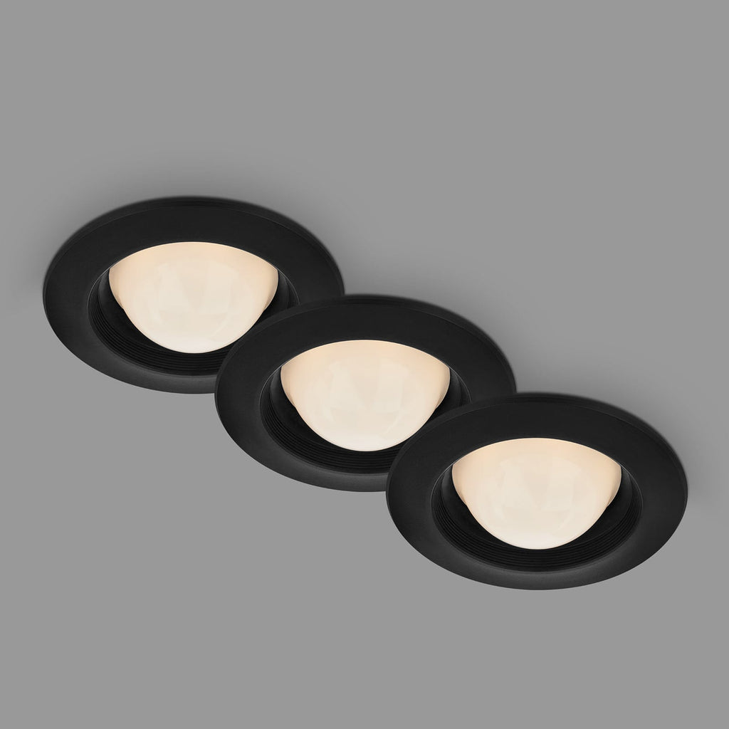 Detalj av LED innbyggingsspot Carro 3-sett svart Ø9,5 cm